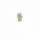 Pingente Gato Ouro com Glitter Prata 19mm