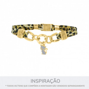 Pingente Gato Ouro com Glitter Prata 19mm