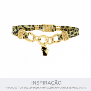 Pingente Gato Ouro com Preto 19mm