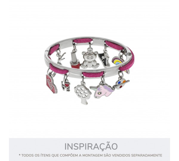 Pingente Love Níquel com Vermelho 9mm