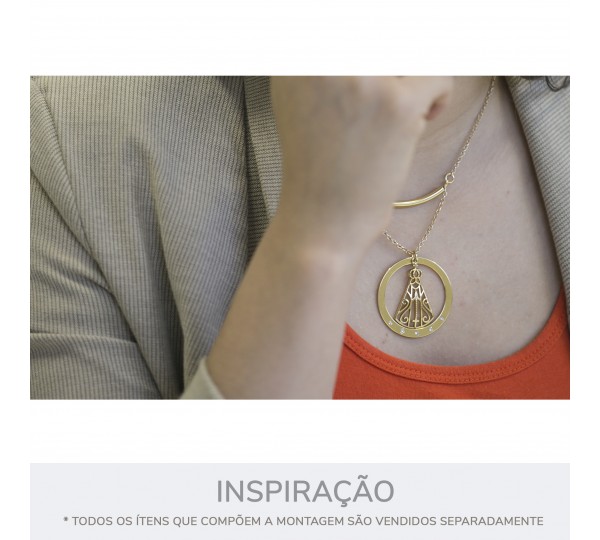 Pingente Nossa Senhora Ouro 40mm