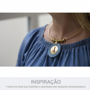 Pingente Nossa Senhora Ouro com Strass 22mm