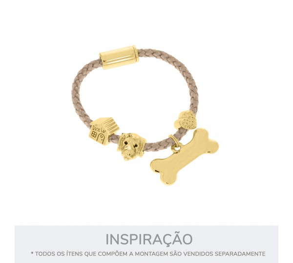Pingente Osso Ouro com Argola 34mm