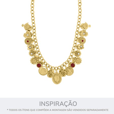 Pingente Amor Materno Ouro 30mm