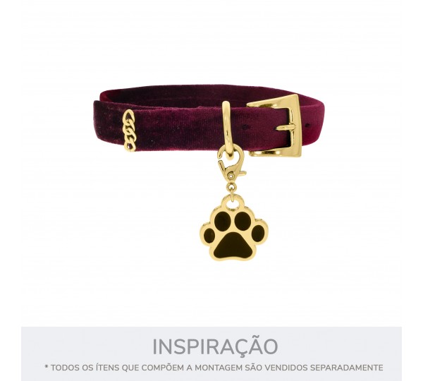 Pingente Patinha Ouro com Preto 27mm
