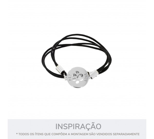 Pingente Redondo Pet Love Níquel 31mm