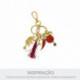 Pingente Pimenta Ouro com Vermelho 45mm