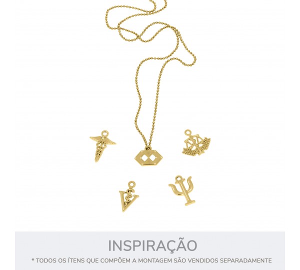 Pingente Psicologia Ouro 17mm