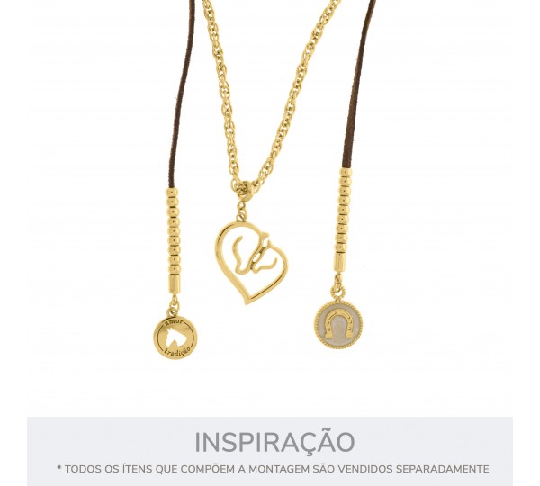 Pingente Ferradura Ouro com Pérola 18mm