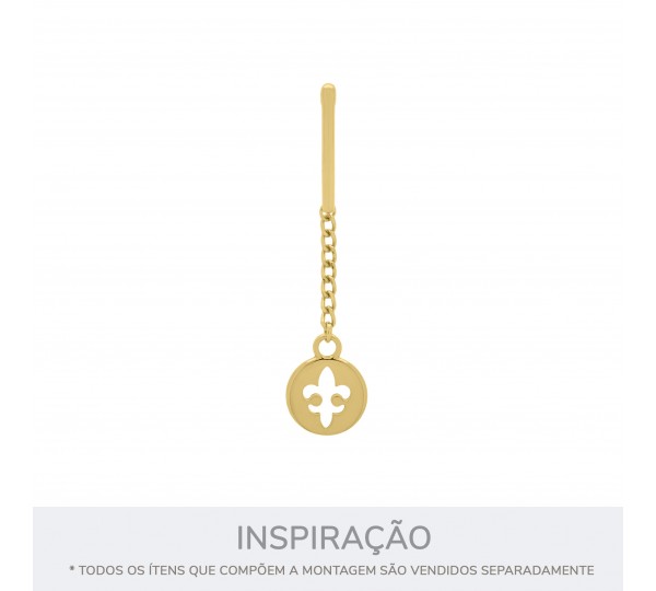 Pingente Flor-De-Lis Vazado Ouro 20mm