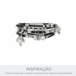 Pingente Redondo Níquel com Strass 11mm