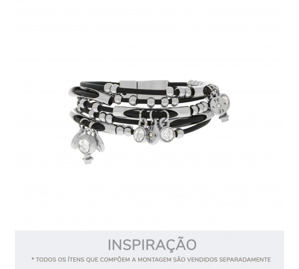 Pingente Redondo Níquel com Strass 11mm