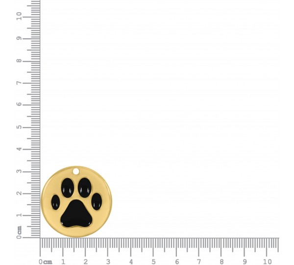 Pingente Patinha Ouro com Resina Preta 32mm