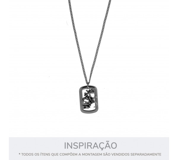 Pingente São Jorge Grafite com Níquel 32mm