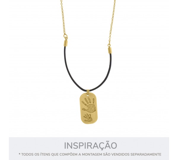 Pingente Tag Pais e Filhos Ouro 37mm