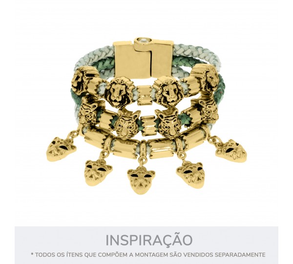 Pingente Onça Ouro com Argola 15mm