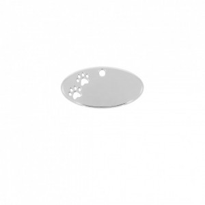 Placa Pet Oval Níquel 32mm