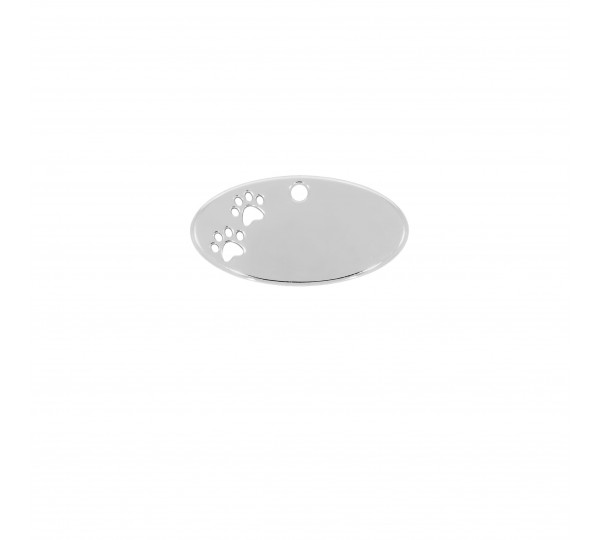 Placa Pet Oval Níquel 32mm