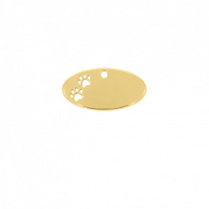 Placa Pet Oval Ouro 32mm