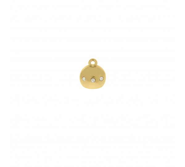 Ponteira Redonda Ouro com Strass 13mm