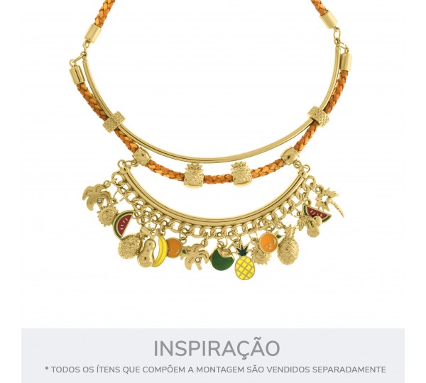 Ponteira Redonda Ouro 19mm com Argola