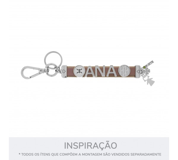 Ponteira Retangular Níquel com Coração 18mm