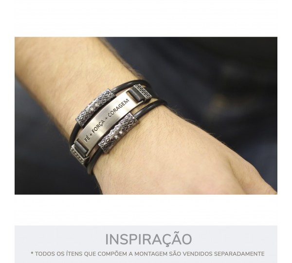Bridão Fé, Força E Coragem Preto Fosco 51mm