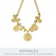 Pingente Nossa Senhora Aparecida Ouro com Strass 32mm