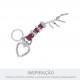 Conjunto Pingentes Desejos Níquel com Strass Colorido