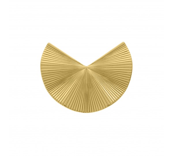 Pingente Leque Ondulado Ouro 29mm