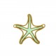 Pingente Estrela do Mar Ouro com Resina Verde Água 45 mm