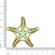 Pingente Estrela do Mar Ouro com Resina Verde Água 45 mm
