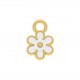 Pingente Flor Ouro com Branco 13mm