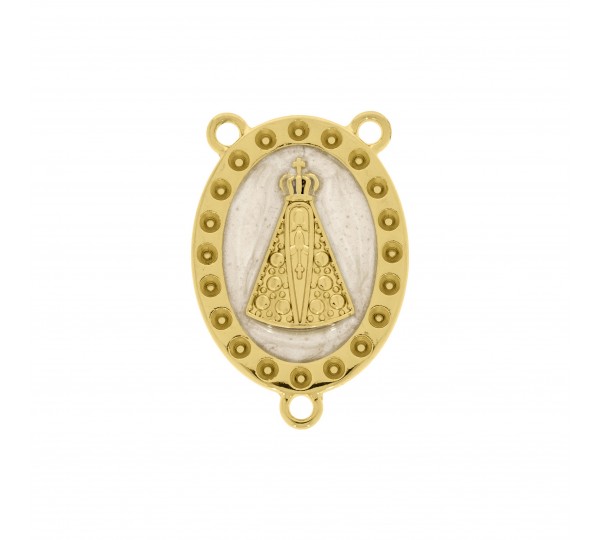 Entremeio Terço Nossa Senhora Ouro com Pérola 31mm