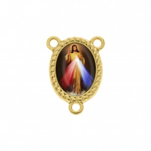 Entremeio Terço Jesus Misericordioso Ouro 26mm
