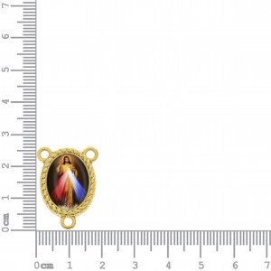 Pingente Jesus Misericordioso Ouro 26mm