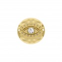 Pingente Orgânico Olho Grego Ouro com Strass 40mm