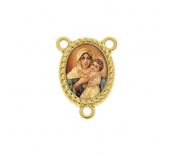 Entremeio Terço Mãe Três Vezes Admirável Ouro 26mm