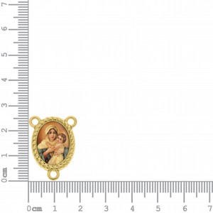 Entremeio Terço Mãe Três Vezes Admirável Ouro 26mm
