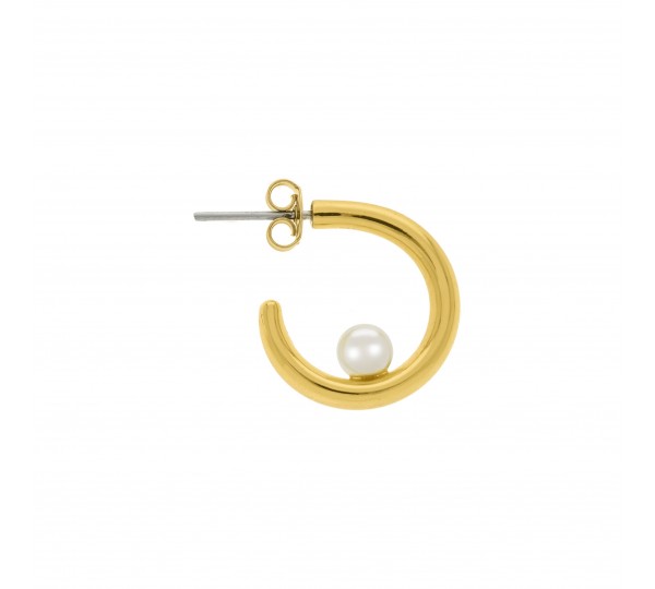 Brinco Argola com Pérola Ouro 19mm