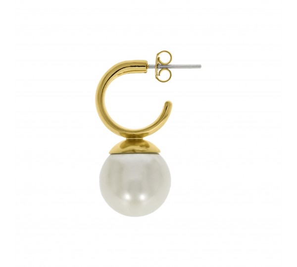 Brinco Argola com Pérola Ouro 30mm
