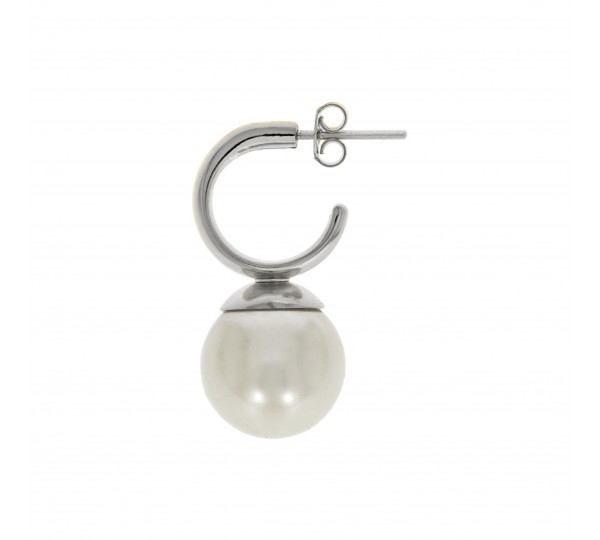 Brinco Argola com Pérola Níquel 30mm