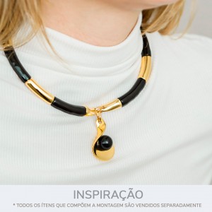 Base para Colar Ouro com Preto 123mm