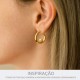 Brinco Argola com Pérola Ouro 19mm
