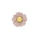 Brinco Flor Ouro com Rosa Quartzo 25mm