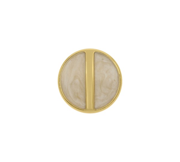 Botão Redondo Para Costura Ouro com Resina Pérola 20mm
