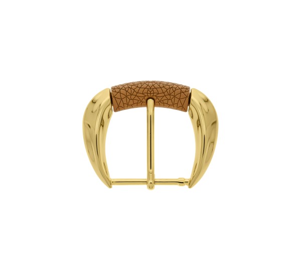 Fivela Martelada Ouro com Aplique Marrom 63mm