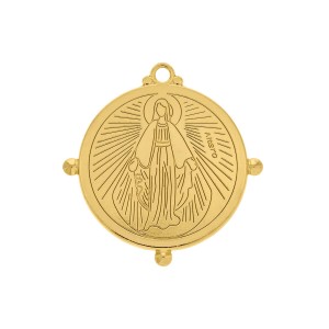 Pingente Nossa Senhora das Graças Ouro com Strass 47mm