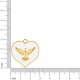 Pingente Coração Pomba da Paz Ouro com Branco 30mm