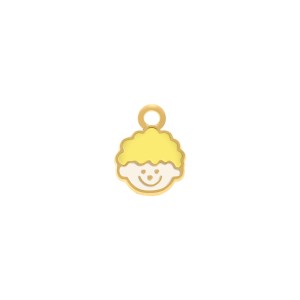 Pingente Menino Ouro com Resina 14mm